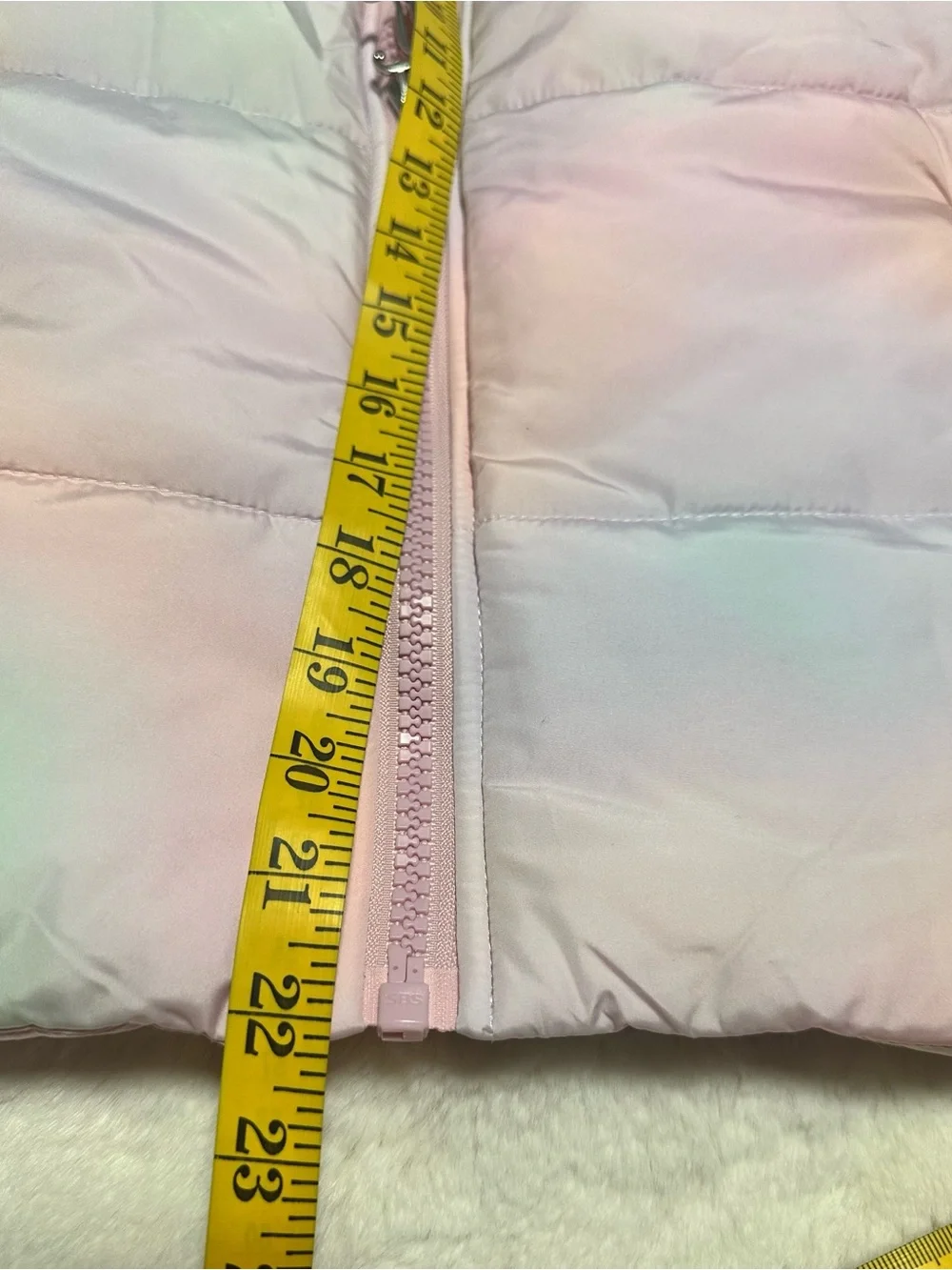 Juicy Couture Pastel Tie-Dye Puffer Vest - Pink Lavender Mint